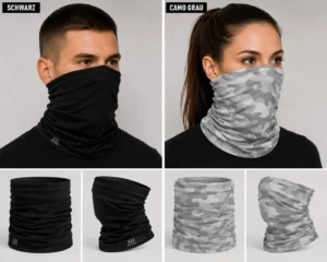 Support Bandanas in Schwarz und Camo Grau