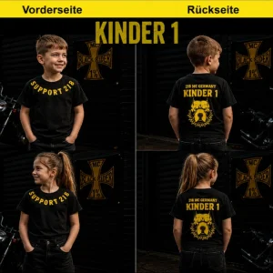 Support Kinder-Shirt Motiv 1 in Vorder- und Rückansicht